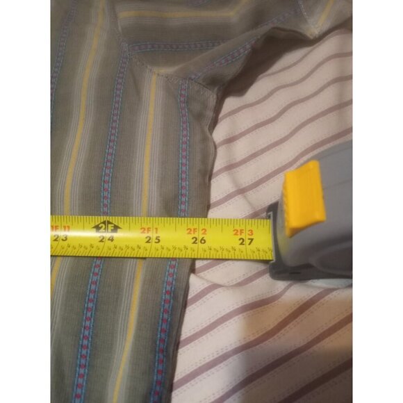 Kuhl Shirt Mens 2XL Gray Strip Short Sleeve Button Up Suncel Cowboy Western Work - Picture 14 of 15